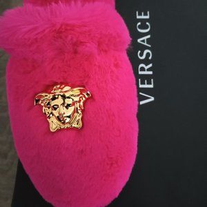 Palazzo Faux-Fur Slippers Pink